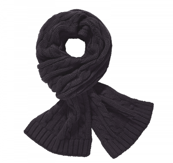 Черный шарф, фактурная вязка
