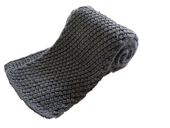 Черный шарф, фактурная вязка